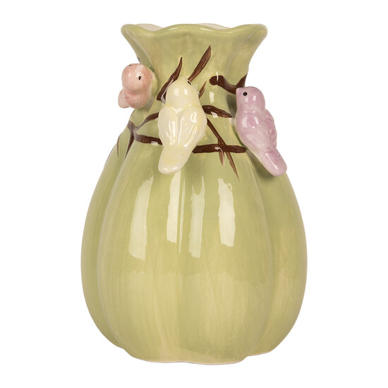 Clayre & Eef | Vaas Groen Roze ø 14x21 cm | 6CE2313