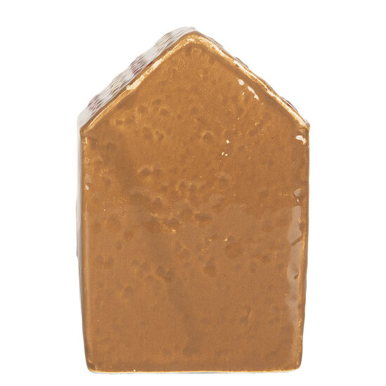 Clayre & Eef | Decoratie Huisje met LED Bruin Wit 8x6x11 cm | 6CE2340