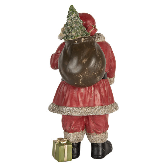 Clayre &amp; Eef | Kerstdecoratie Kerstman Rood Beige 21x19x40 cm | 6PR5754