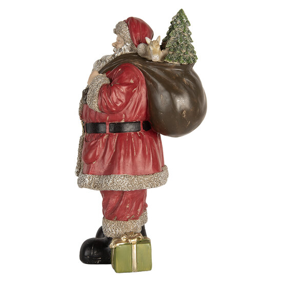 Clayre &amp; Eef | Kerstdecoratie Kerstman Rood Beige 21x19x40 cm | 6PR5754
