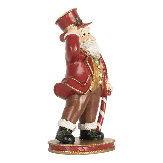 Clayre &amp; Eef | Kerstdecoratie Kerstman Rood Wit 12x9x21 cm | 6PR5755