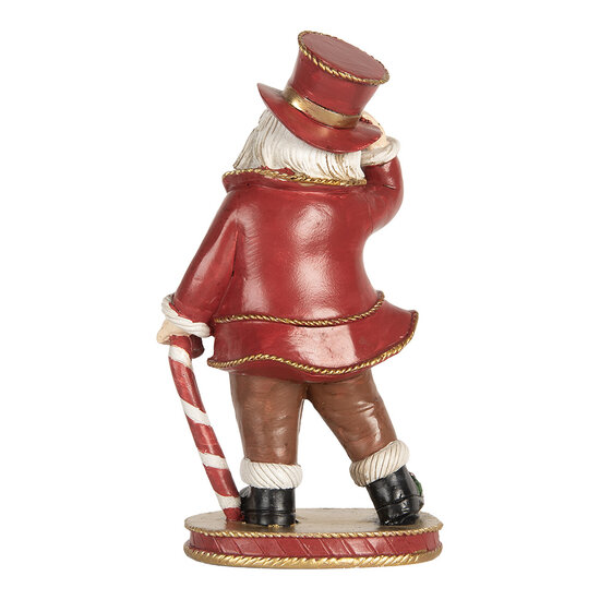 Clayre &amp; Eef | Kerstdecoratie Kerstman Rood Wit 12x9x21 cm | 6PR5755