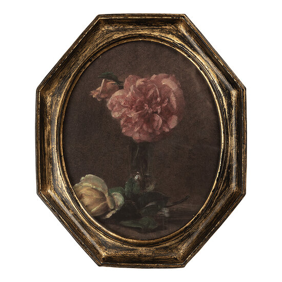 Clayre &amp; Eef | Schilderij Zwart Goudkleurig 25x3x30 cm | 6PR5798