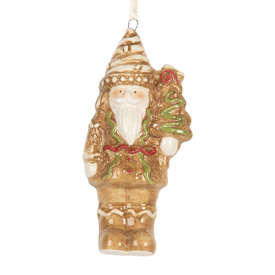 Clayre &amp; Eef | Decoratie Hanger Notenkraker Bruin Wit 6x4x11 cm | 6CE2352