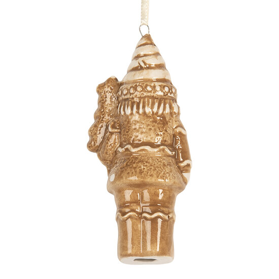 Clayre &amp; Eef | Decoratie Hanger Notenkraker Bruin Wit 6x4x11 cm | 6CE2352