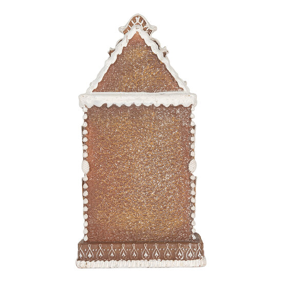 Clayre &amp; Eef | Decoratie Huis met LED Bruin Wit 17x15x35 cm | 6PR5806