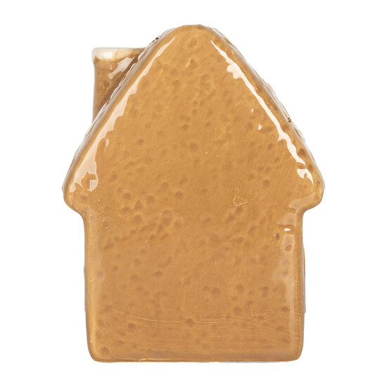 Clayre & Eef | Decoratie Huisje met LED Bruin Wit 8x6x11 cm | 6CE2355