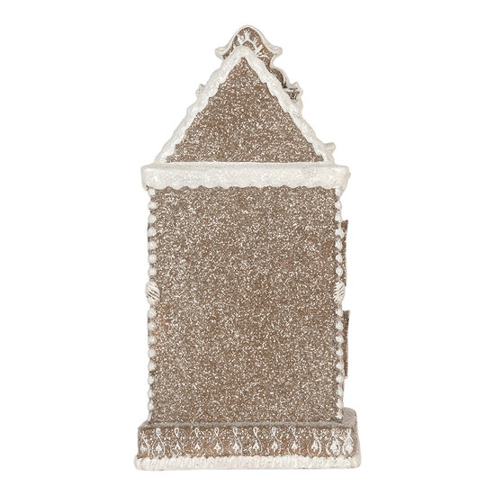 Clayre &amp; Eef | Decoratie Huis met LED Bruin Wit 17x15x35 cm | 6PR5808