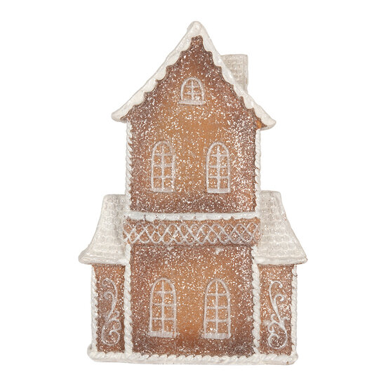 Clayre &amp; Eef | Decoratie Huis met LED Bruin Wit 16x8x23 cm | 6PR5809