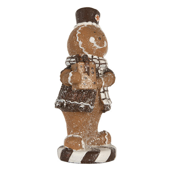 Clayre &amp; Eef | Decoratie peperkoekpop Bruin Wit 9x8x20 cm | 6PR5812