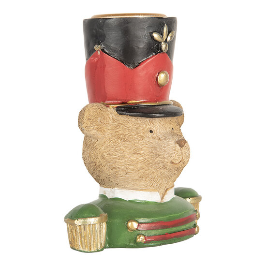 Clayre &amp; Eef | Kandelaar Beer Bruin Groen 9x6x10 cm | 6PR5753