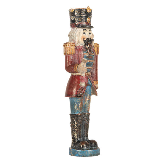Clayre &amp; Eef | Kerstdecoratie Notenkraker Rood Blauw 7x6x21 cm | 6PR5758