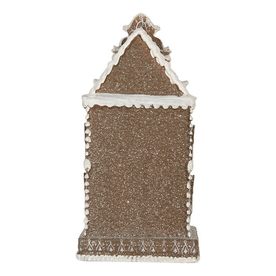 Clayre &amp; Eef | Decoratie Huis met LED Bruin Wit 12x11x25 cm | 6PR5815