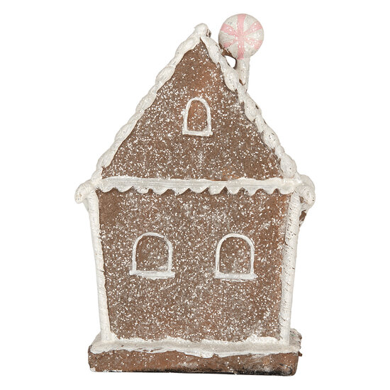 Clayre &amp; Eef | Decoratie Huis met LED Bruin Wit 14x9x21 cm | 6PR5820