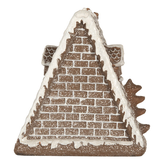 Clayre &amp; Eef | Decoratie Huis met LED Bruin Wit 17x10x18 cm | 6PR5824