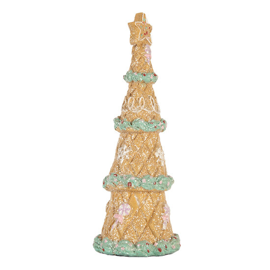 Clayre &amp; Eef | Kerstdecoratie Kerstboom Bruin Groen &oslash; 9x25 cm | 6PR5830
