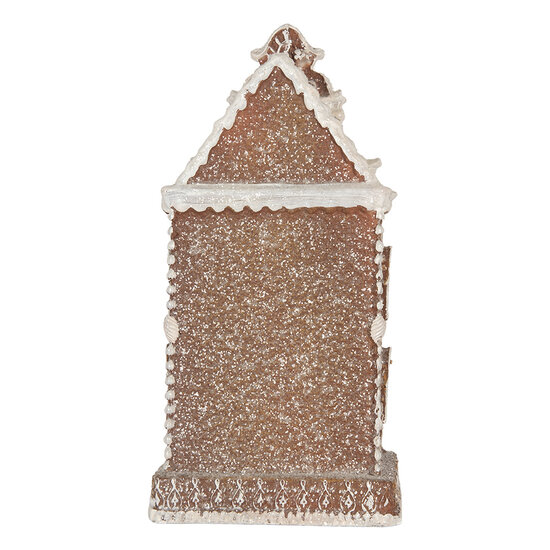 Clayre & Eef | Decoratie Huis met LED Bruin Wit 12x11x25 cm | 6PR5832