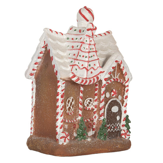 Clayre &amp; Eef | Decoratie Huis met LED Bruin Wit 16x12x23 cm | 6PR5834