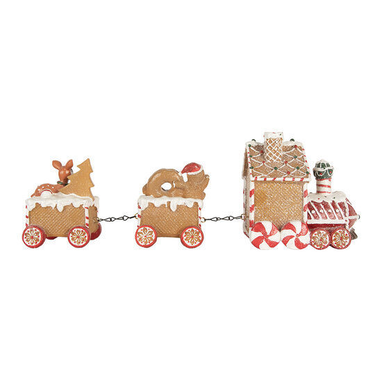 Clayre & Eef | Decoratie Trein Bruin Rood 33x10x15 cm | 6PR5839