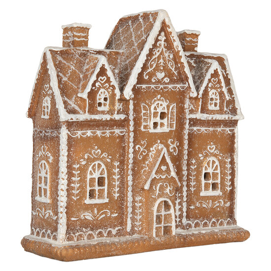 Clayre &amp; Eef | Decoratie Huis met LED Bruin Wit 21x8x20 cm | 6PR5841