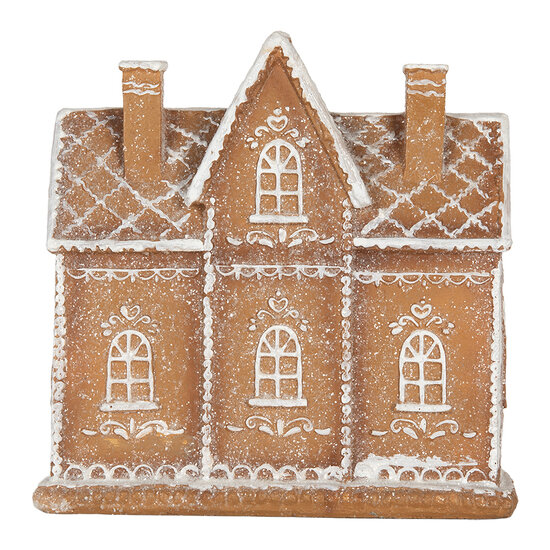Clayre &amp; Eef | Decoratie Huis met LED Bruin Wit 21x8x20 cm | 6PR5841