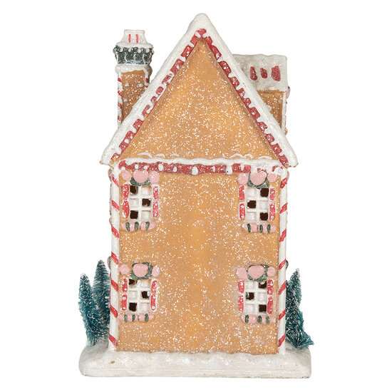 Clayre &amp; Eef | Decoratie Huis met LED Bruin Wit 17x12x25 cm | 6PR5845