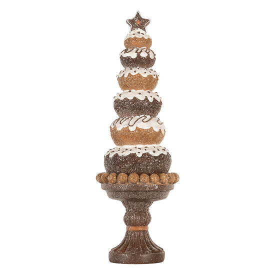 Clayre &amp; Eef | Kerstdecoratie Kerstboom Bruin Wit &oslash; 11x33 cm | 6PR5852