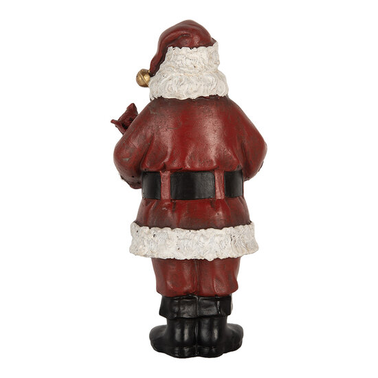 Clayre &amp; Eef | Kerstdecoratie Kerstman met boek Rood Wit 10x10x21 cm | 6PR5863