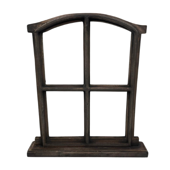 Decoratie stalraam oud kozijn hout op voet 63 x 56 cm bruin geschuurd old look | 248261 | Home Sweet Home | Stoer &amp; Sober Woonstijl