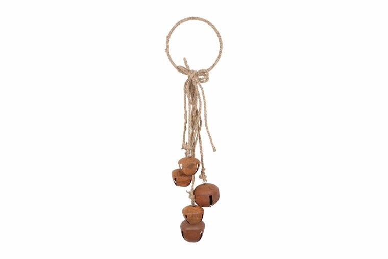 Decoratie hanger 5 bellen kerst roest 62 cm | 827478 | Home Sweet Home | Stoer & Sober Woonstijl