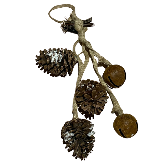 Decoratie hanger bellen dennenappels winters 50 cm  | 827479 | Home Sweet Home | Stoer &amp; Sober Woonstijl