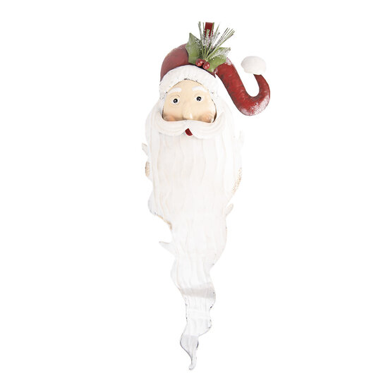 Clayre &amp; Eef | Wanddecoratie Kerstman Wit Rood 30x10x79 cm | 5Y1318