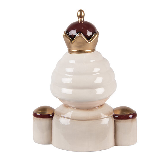 Clayre &amp; Eef | Kerstdecoratie Notenkraker Beige Rood 17x12x23 cm | 6CE2250