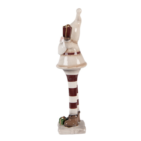Clayre &amp; Eef | Kerstdecoratie Kerstman Beige Rood 9x8x30 cm | 6CE2252