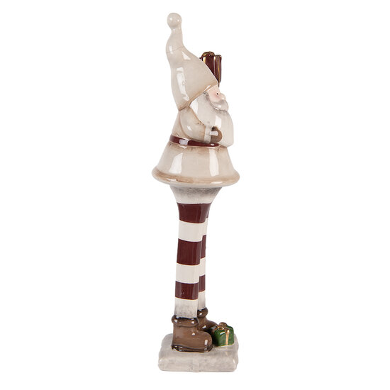 Clayre &amp; Eef | Kerstdecoratie Kerstman Beige Rood 9x8x30 cm | 6CE2252