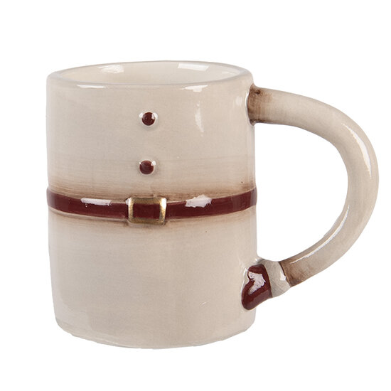 Clayre &amp; Eef | Mok met Kom Beige Wit 12x12x18 cm / 250 ml / 250 ml | 6CE2255
