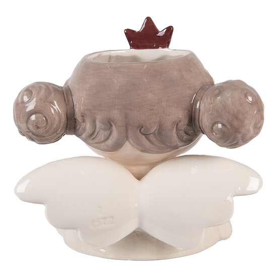 Clayre &amp; Eef | Bloempot Binnen Beige Rood 17x14x17 cm | 6CE2256