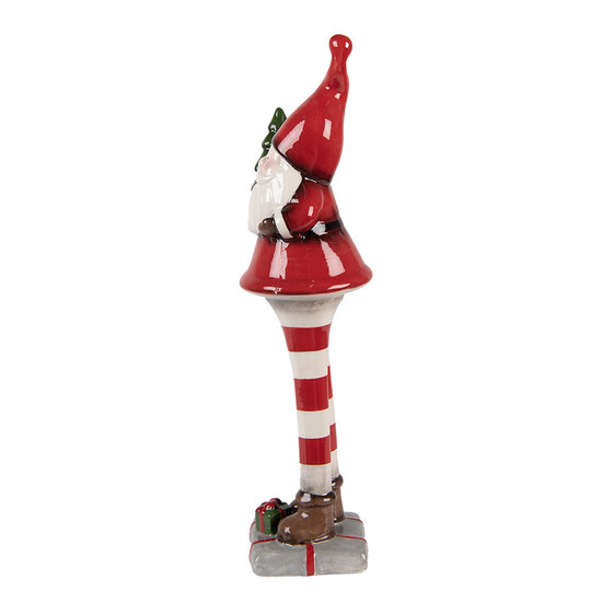 Clayre &amp; Eef | Kerstdecoratie Kerstman Rood Wit 9x8x30 cm | 6CE2265