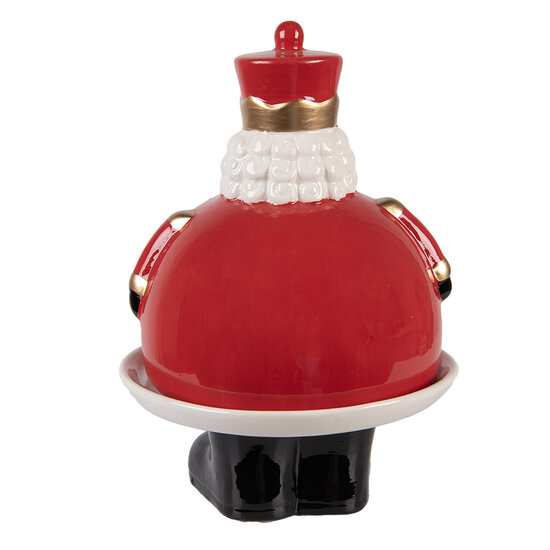 Clayre &amp; Eef | Decoratief Schaaltje met Deksel Rood Wit &oslash; 17x25 cm | 6CE2267