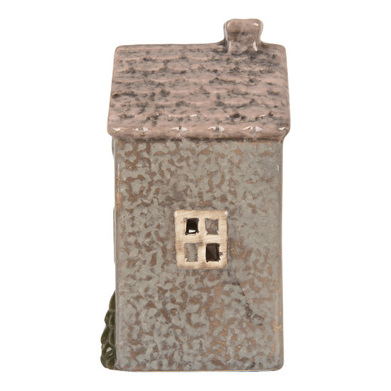 Clayre &amp; Eef | Theelichthouder Kerst Huisje Blauw Roze 10x8x15 cm | 6CE2280