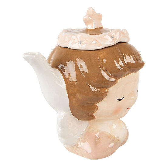 Clayre &amp; Eef | Theepot Beige Roze 21x12x16 cm / 650 ml | 6CETE0184
