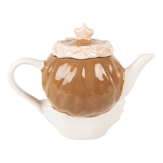 Clayre &amp; Eef | Theepot Beige Roze 21x12x16 cm / 650 ml | 6CETE0184