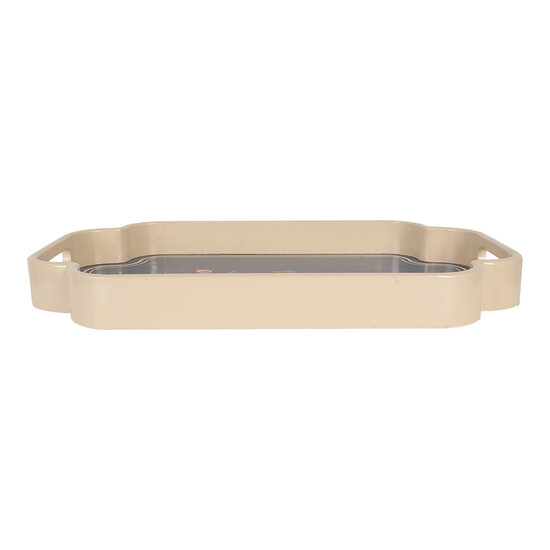 Clayre &amp; Eef | Decoratief Dienblad set van 2 Blauw Beige 46x30x5 / 35x24x5 cm | 6H2459
