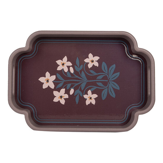 Clayre &amp; Eef | Decoratief Dienblad set van 2 Roze Paars 46x30x5 / 35x24x5 cm | 6H2463