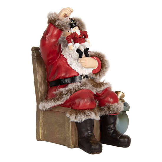 Clayre &amp; Eef | Kerstdecoratie Kerstman Rood Wit 16x13x19 cm | 6PR5749