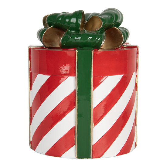 Clayre &amp; Eef | Decoratie Cadeautje Rood Groen &oslash; 16x21 cm | 6PR5765