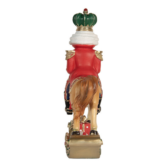 Clayre &amp; Eef | Kerstdecoratie Notenkraker Bruin Rood 24x8x31 cm | 6PR5768