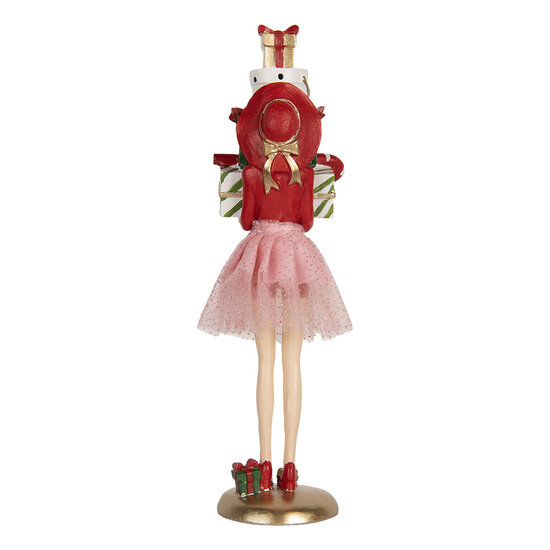 Clayre &amp; Eef | Decoratie Vrouw Roze Wit 10x10x36 cm | 6PR5769