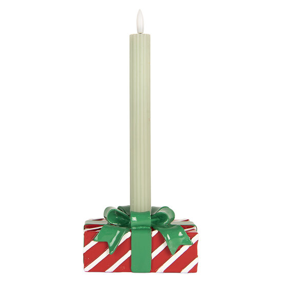 Clayre &amp; Eef | Kandelaar Rood Groen 13x9x7 cm | 6PR5772