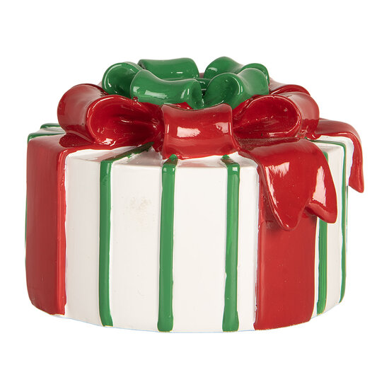 Clayre &amp; Eef | Kandelaar Wit Rood 12x11x7 cm | 6PR5774